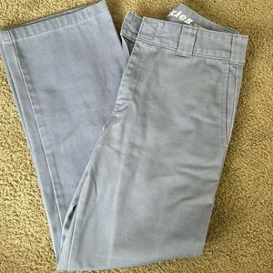 light blue, straight legged dickies